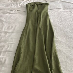 Joie Strapless Olive Green Dress